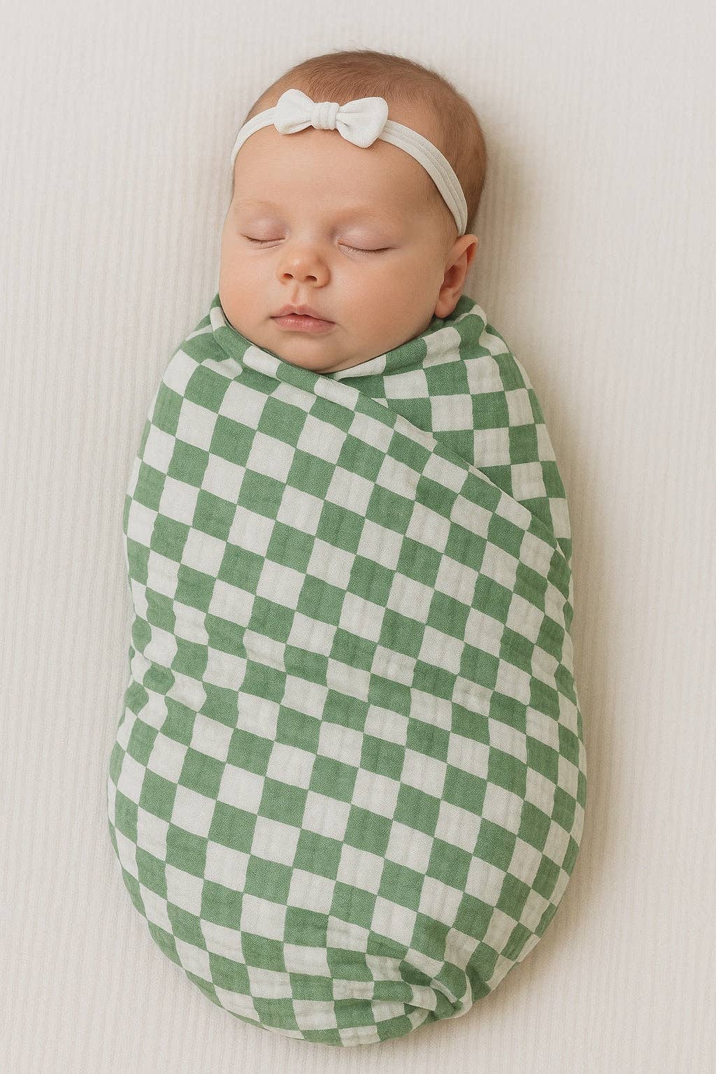 Sage Check Swaddle