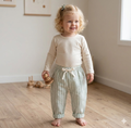 100 % Cotton Stripe Pant - Sage
